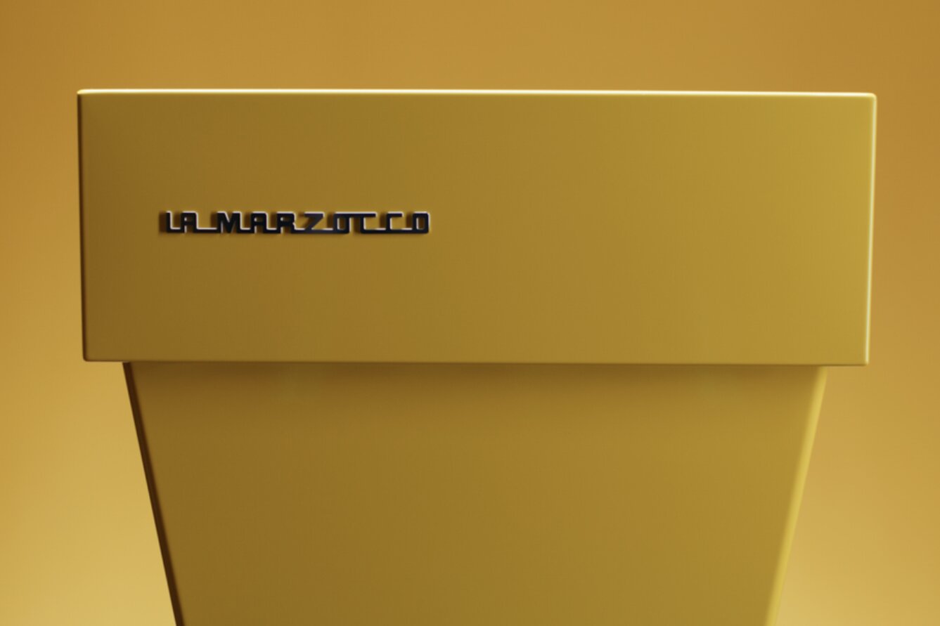 La Marzocco Linea Micra espresso machine in yellow, front view